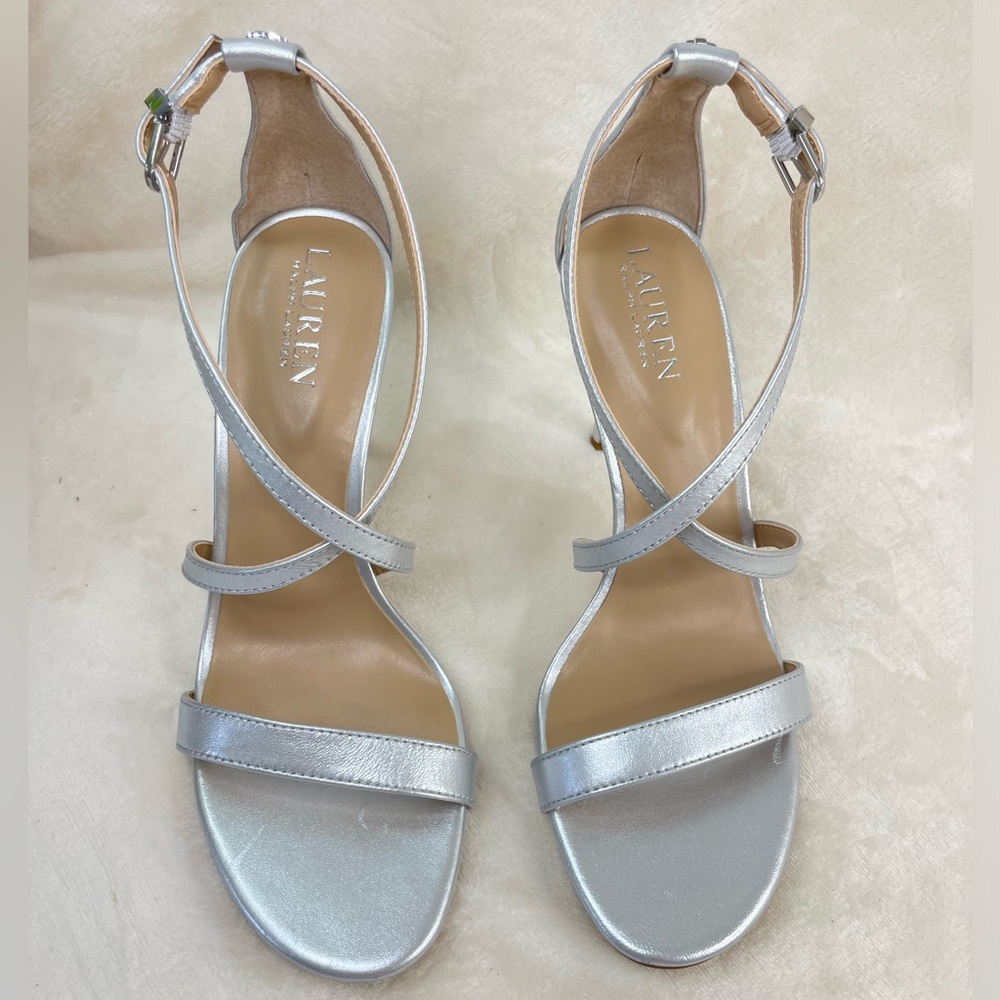 LAUREN RALPH LAUREN Women's Gabriele Dress
Silver Straps Sandals 8.5 B, G 107 - Picture 5 of 13